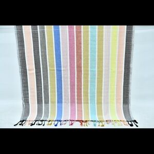 Nwot Colorful Rainbow Turkish Lightweight BeachTowel 100% Cotton